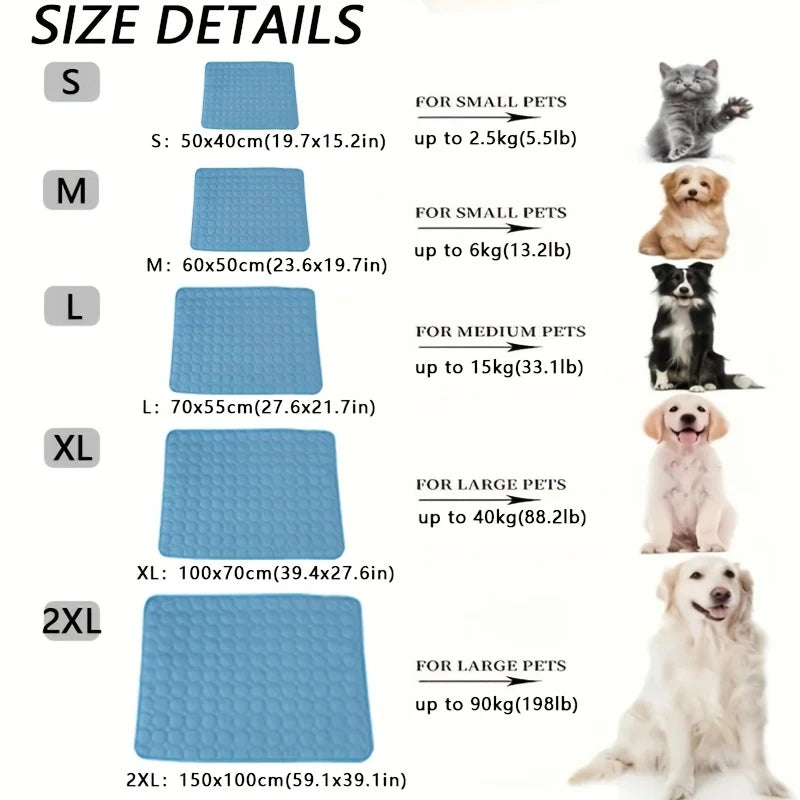 Zyvomart Extra-Large Dog Cooling Mat - Summer Pet Ice Pad & Durable Sofa Blanket