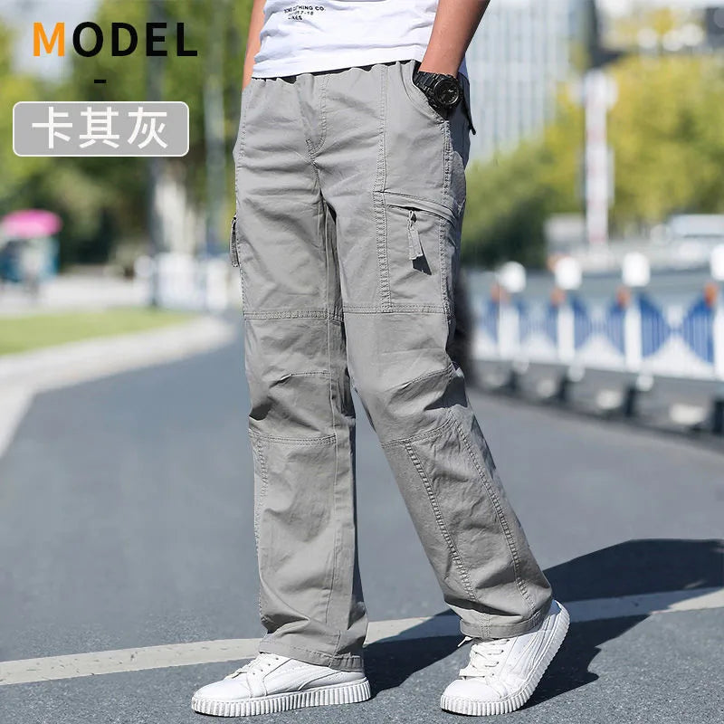 Zyvomart Men's Cotton Cargo Pants Large Size Casual Work Wear Climbing Joggers