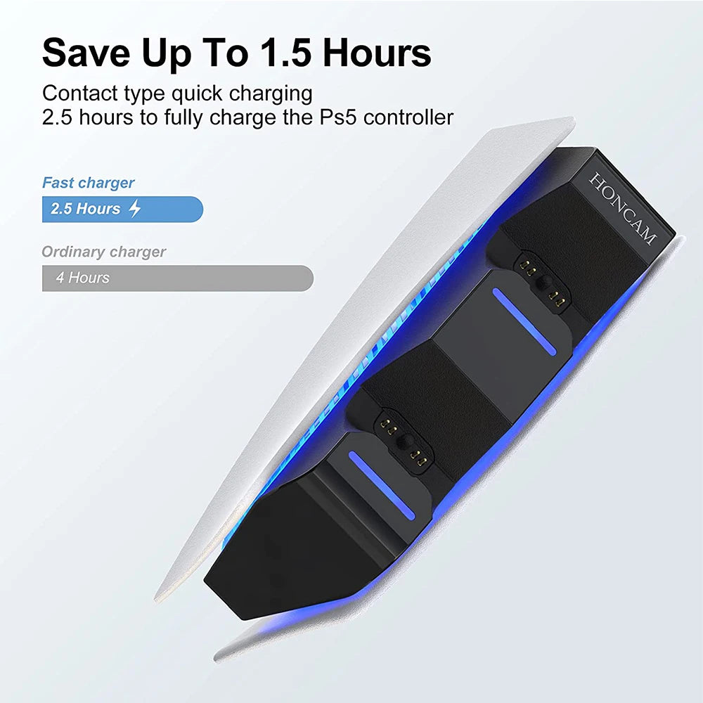 Zyvomart PS5 Type-C DualSense Charging Station Dual Dock Charger Stand