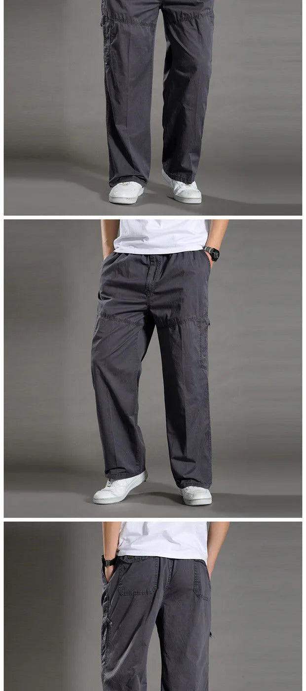 Zyvomart Men's Cotton Cargo Pants Large Size Casual Work Wear Climbing Joggers