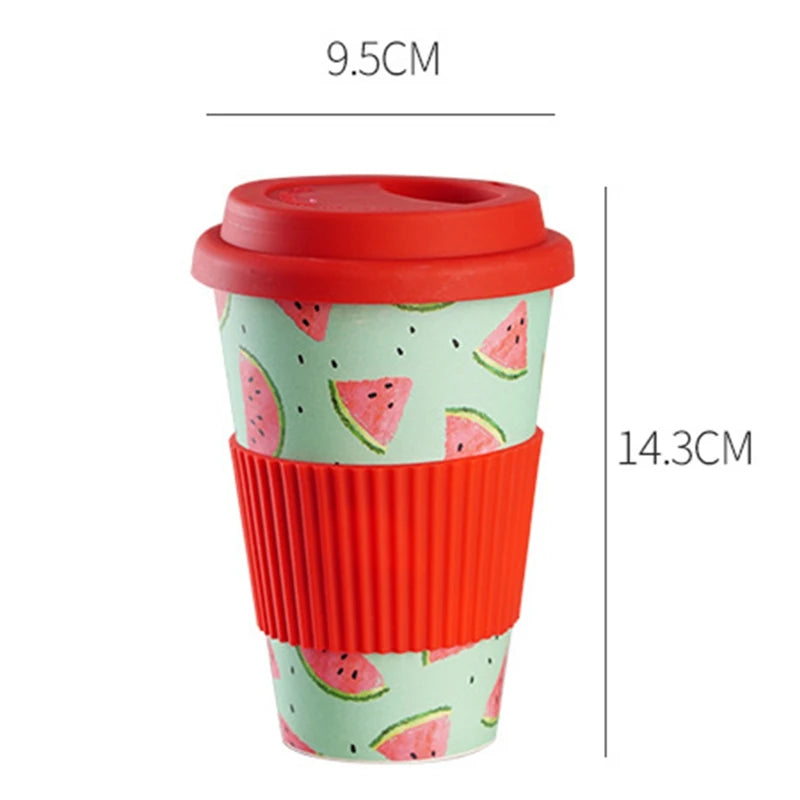 Eco-Friendly Reusable Bamboo Travel Cup with Lid 470ML