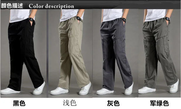 Zyvomart Men's Cotton Cargo Pants Large Size Casual Work Wear Climbing Joggers