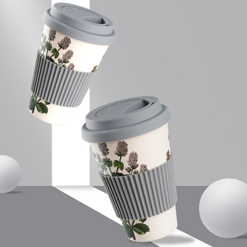 Eco-Friendly Reusable Bamboo Travel Cup with Lid 470ML