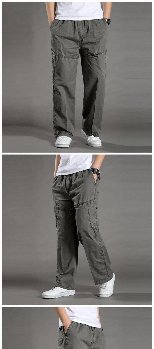 Zyvomart Men's Cotton Cargo Pants Large Size Casual Work Wear Climbing Joggers