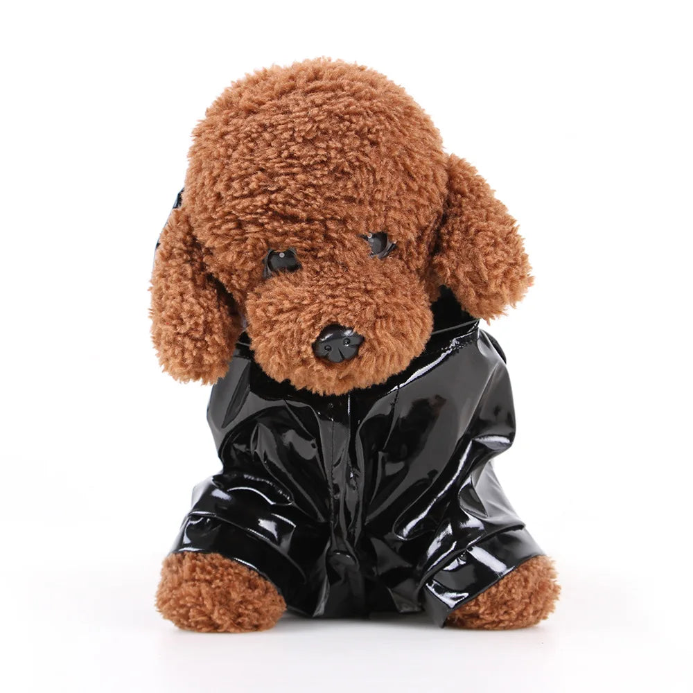 Zyvomart Summer Outdoor Waterproof Puppy Raincoat - PU Hooded Safety Jacket for Dogs & Cats