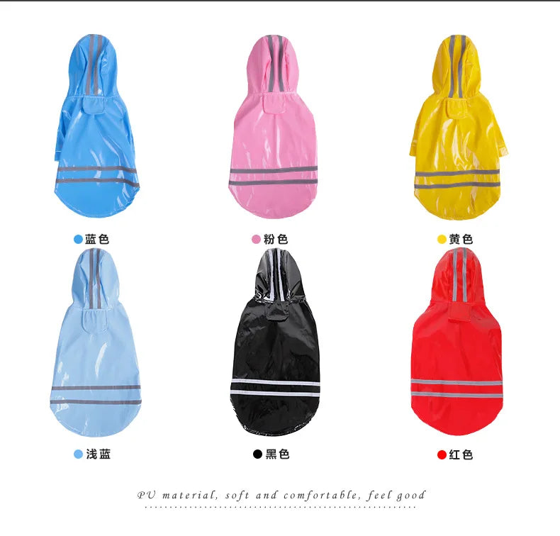 Zyvomart Summer Outdoor Waterproof Puppy Raincoat - PU Hooded Safety Jacket for Dogs & Cats