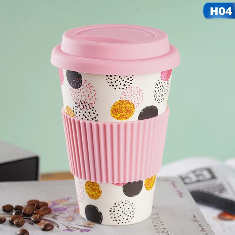 Eco-Friendly Reusable Bamboo Travel Cup with Lid 470ML