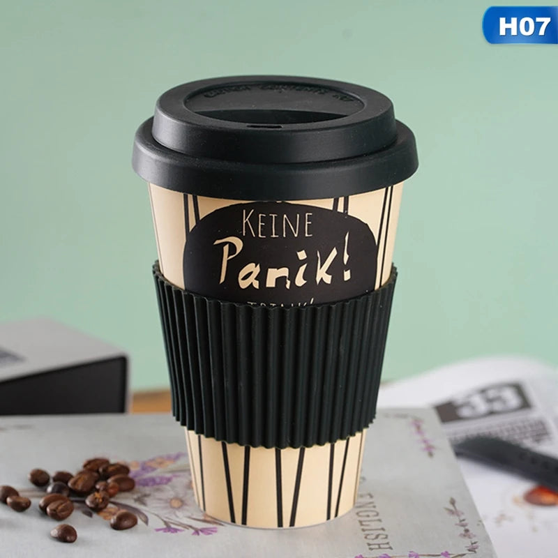 Eco-Friendly Reusable Bamboo Travel Cup with Lid 470ML