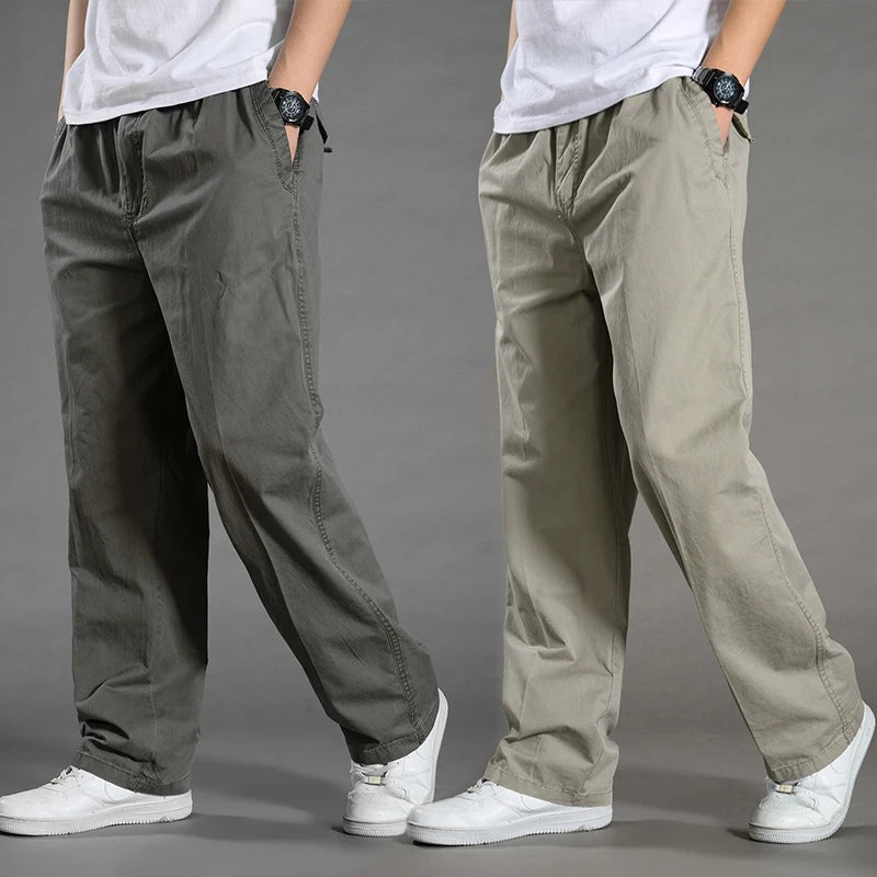 Zyvomart Men's Cotton Cargo Pants Large Size Casual Work Wear Climbing Joggers