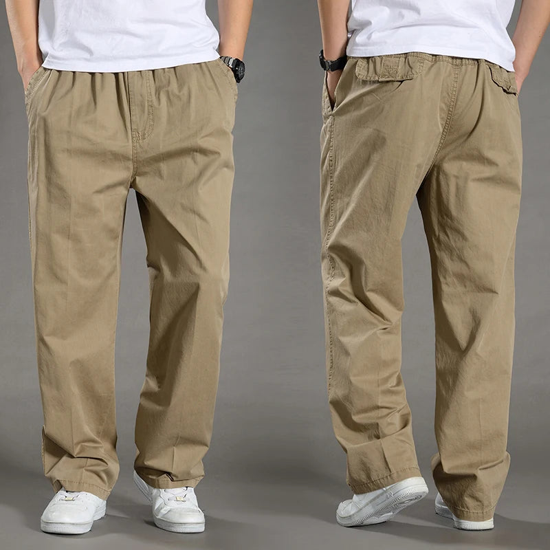 Zyvomart Men's Cotton Cargo Pants Large Size Casual Work Wear Climbing Joggers