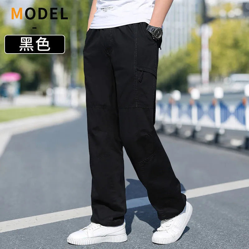 Zyvomart Men's Cotton Cargo Pants Large Size Casual Work Wear Climbing Joggers