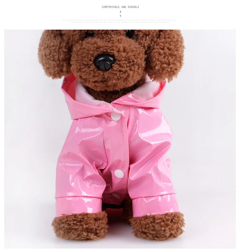 Zyvomart Summer Outdoor Waterproof Puppy Raincoat - PU Hooded Safety Jacket for Dogs & Cats