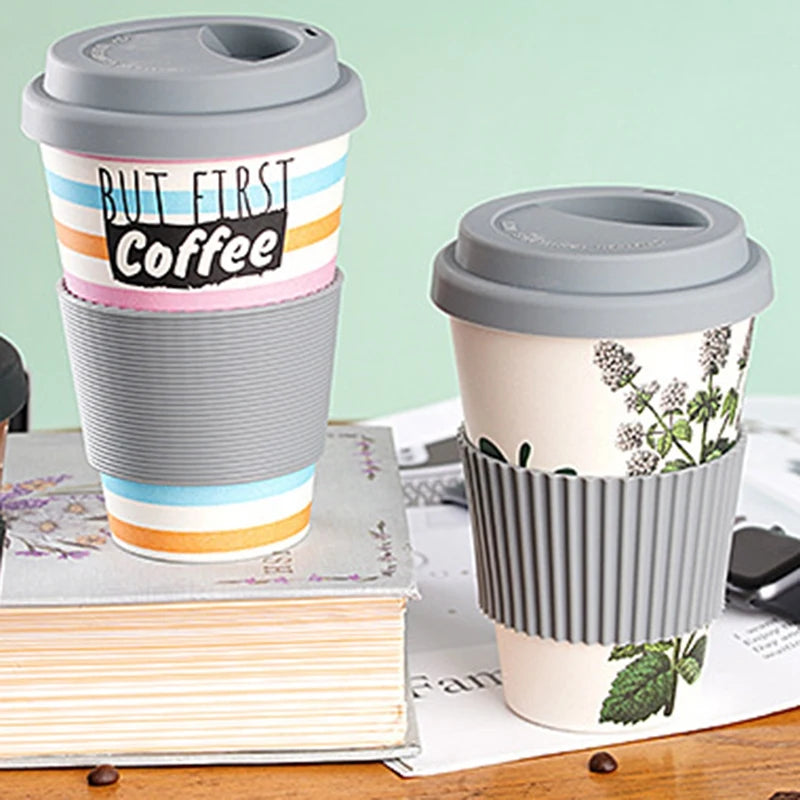 Eco-Friendly Reusable Bamboo Travel Cup with Lid 470ML