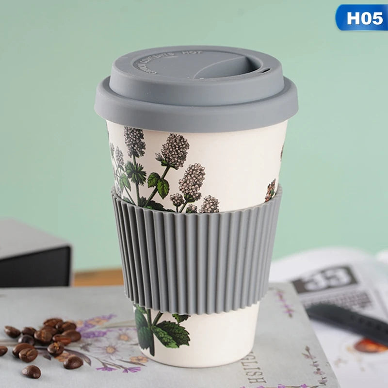 Eco-Friendly Reusable Bamboo Travel Cup with Lid 470ML