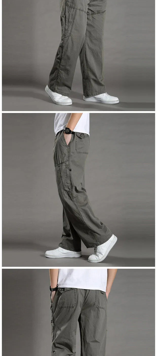 Zyvomart Men's Cotton Cargo Pants Large Size Casual Work Wear Climbing Joggers