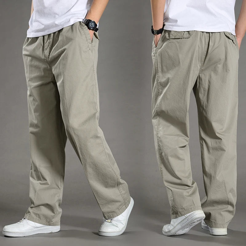 Zyvomart Men's Cotton Cargo Pants Large Size Casual Work Wear Climbing Joggers