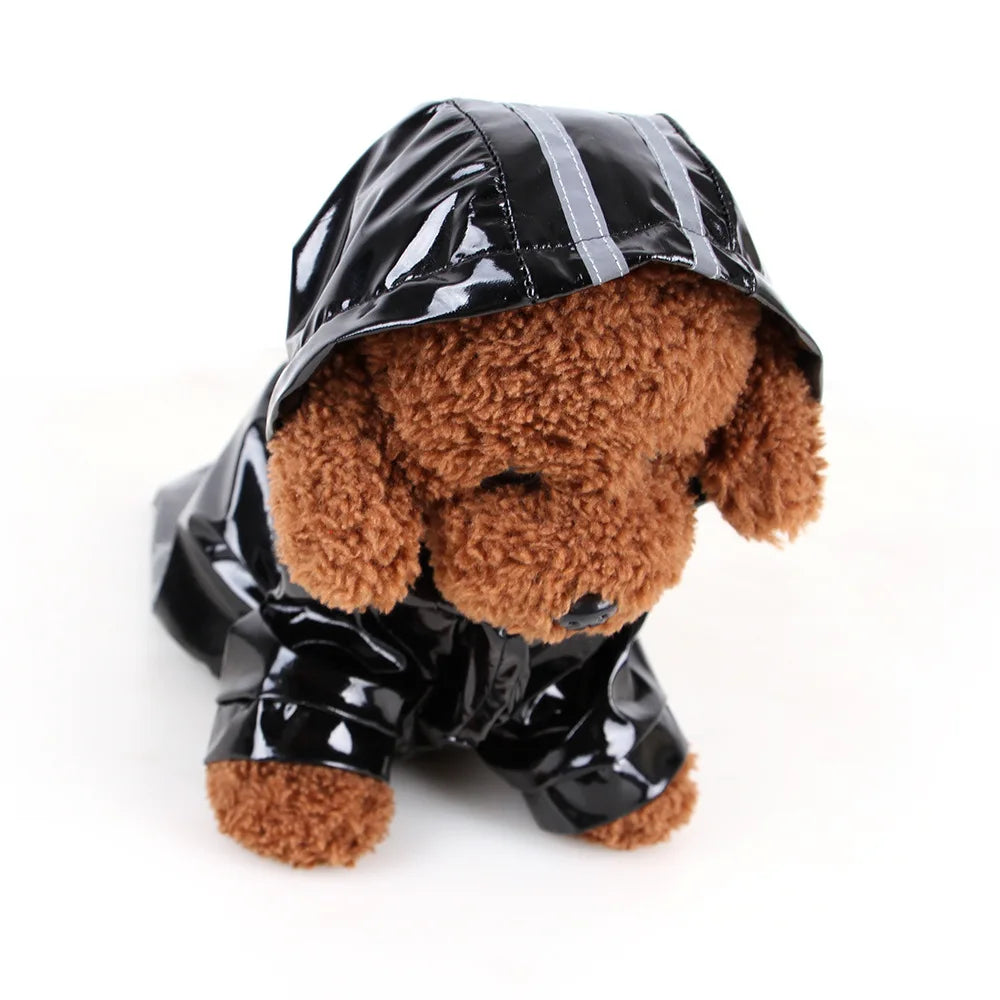 Zyvomart Summer Outdoor Waterproof Puppy Raincoat - PU Hooded Safety Jacket for Dogs & Cats