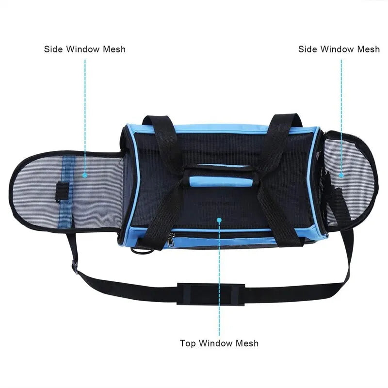 Zyvomart Portable Foldable Pet Carrier Bag - Breathable Mesh Travel Transport Handbag for Cats & Dogs