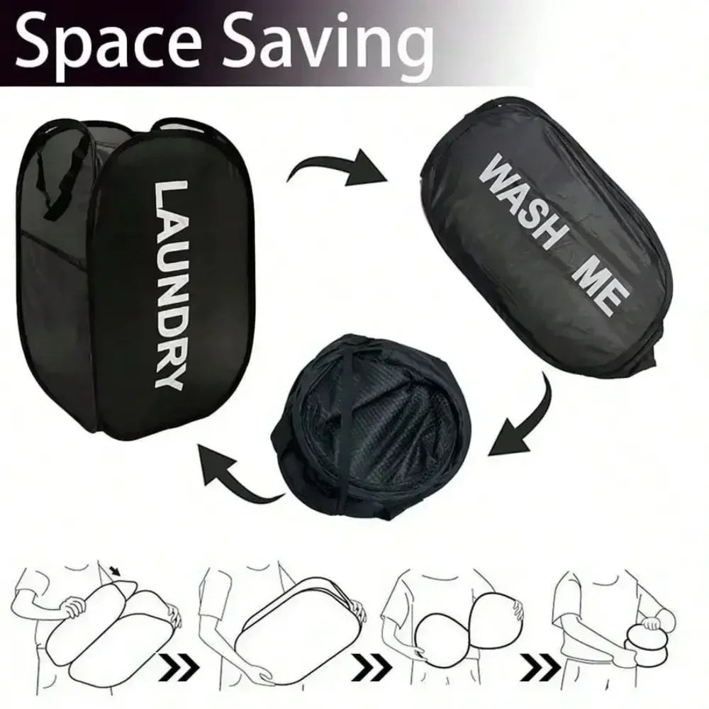 Collapsible Mesh Laundry Basket and Portable Storage Hamper
