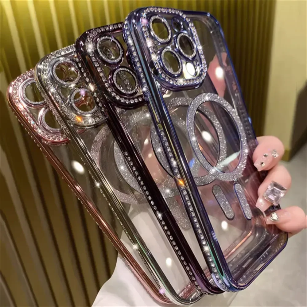 Luxury Glitter Diamond Magnetic Case for iPhone 11-17 Pro Max