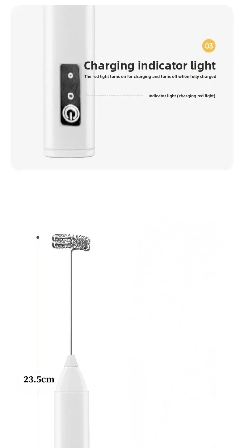 Handheld Wireless Milk Frother and Type-C Coffee Whisk