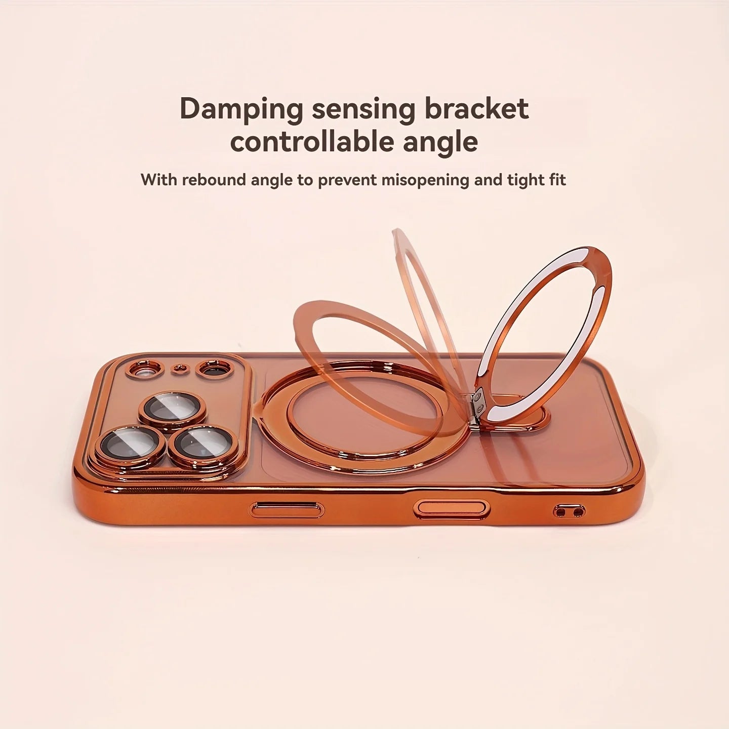 Magnetic Wireless Charging Phones Case with Lens Protection Bracket for iPhones