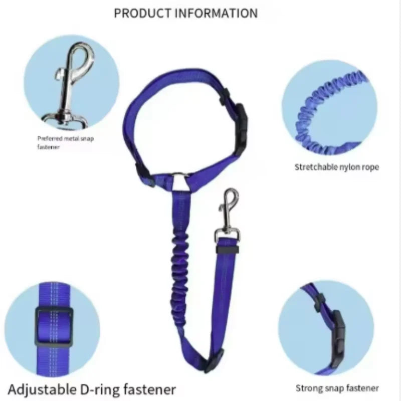 Zyvomart 2-in-1 Solid Dog Harness Leash & Adjustable Pet Car Backseat Safety Belt