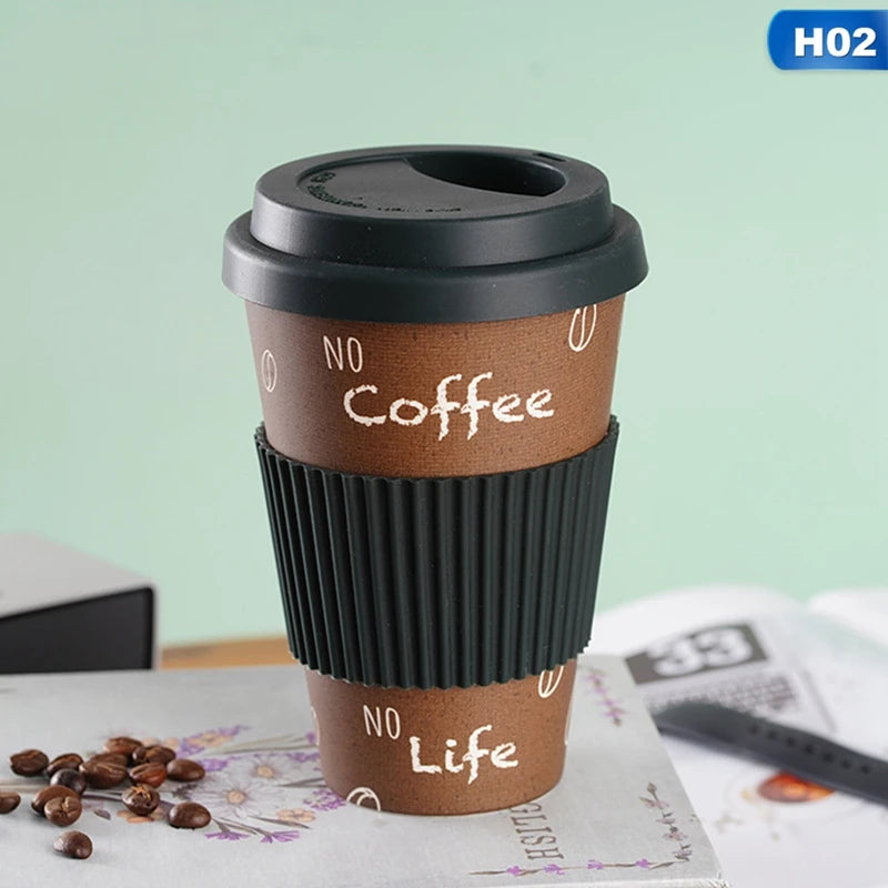 Eco-Friendly Reusable Bamboo Travel Cup with Lid 470ML