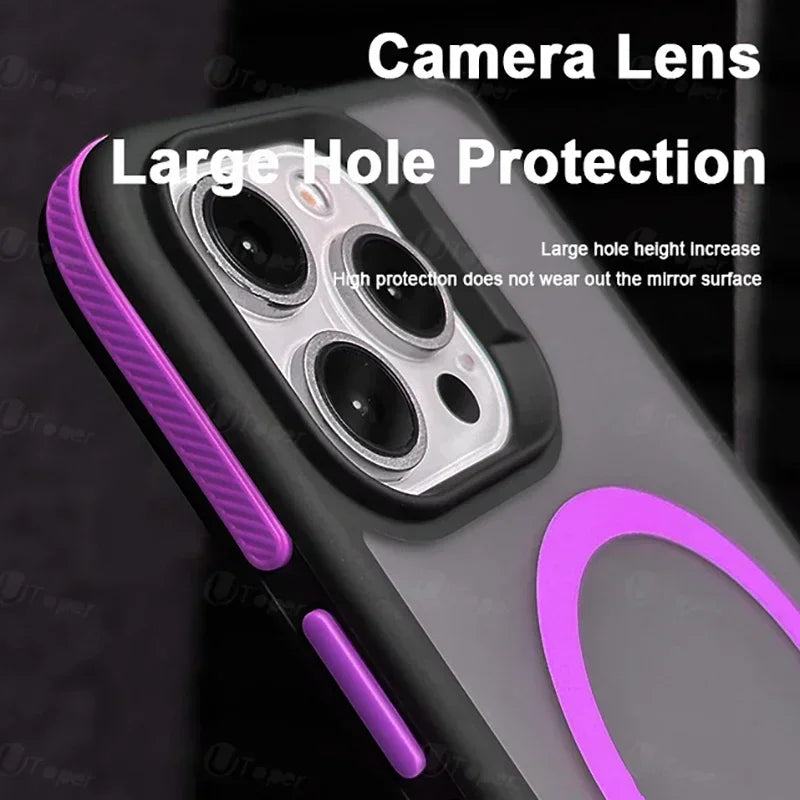 Zyvo Mart Bicolor Matte Frosted Translucent Magnetic Case for iPhone 14/15/16/17 Series
