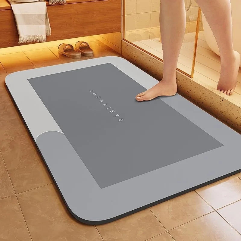 Super Absorbent Diatomite Bath Mat - Quick Dry Non-Slip Floor Rug