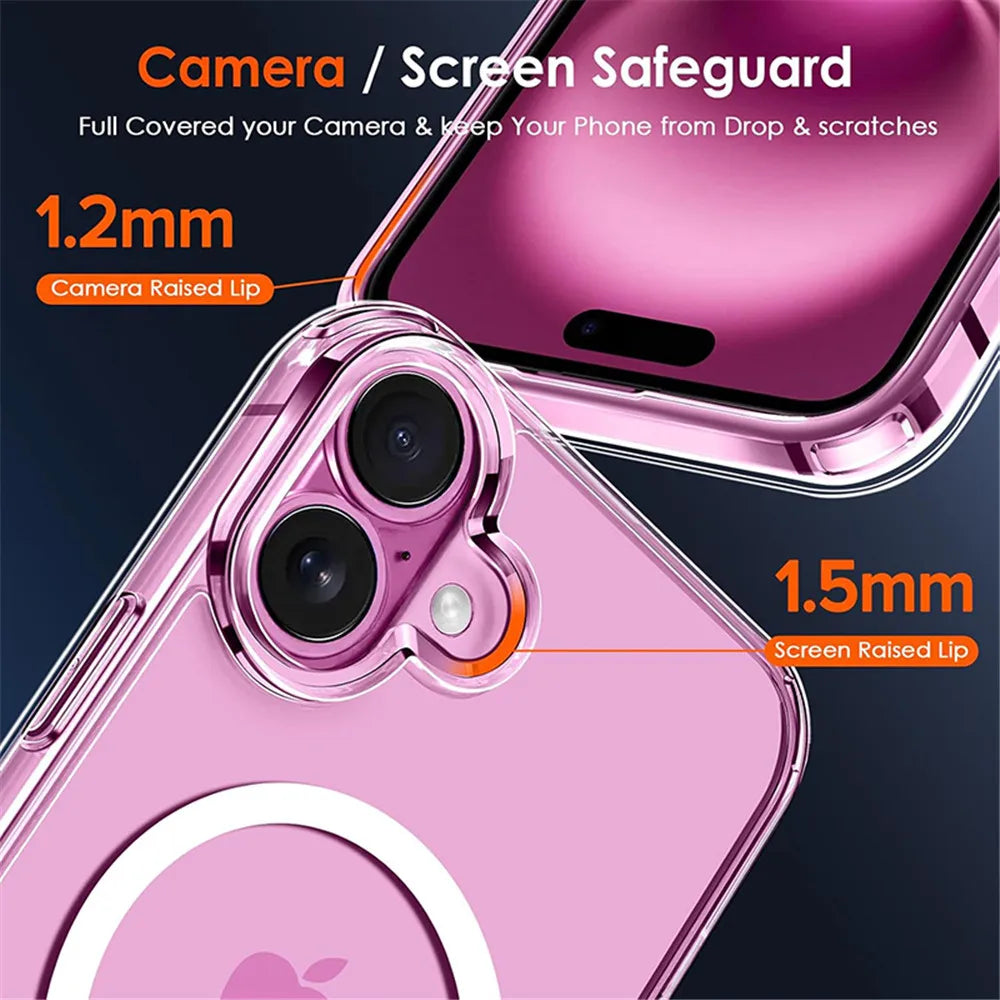 Zyvomart Luxury Transparent Magnetic Case with MagSafe Wireless Charging for iPhone