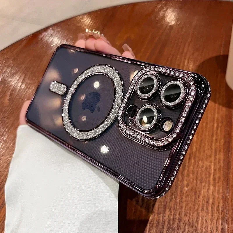 Luxury Glitter Diamond Magnetic Case for iPhone 11-17 Pro Max