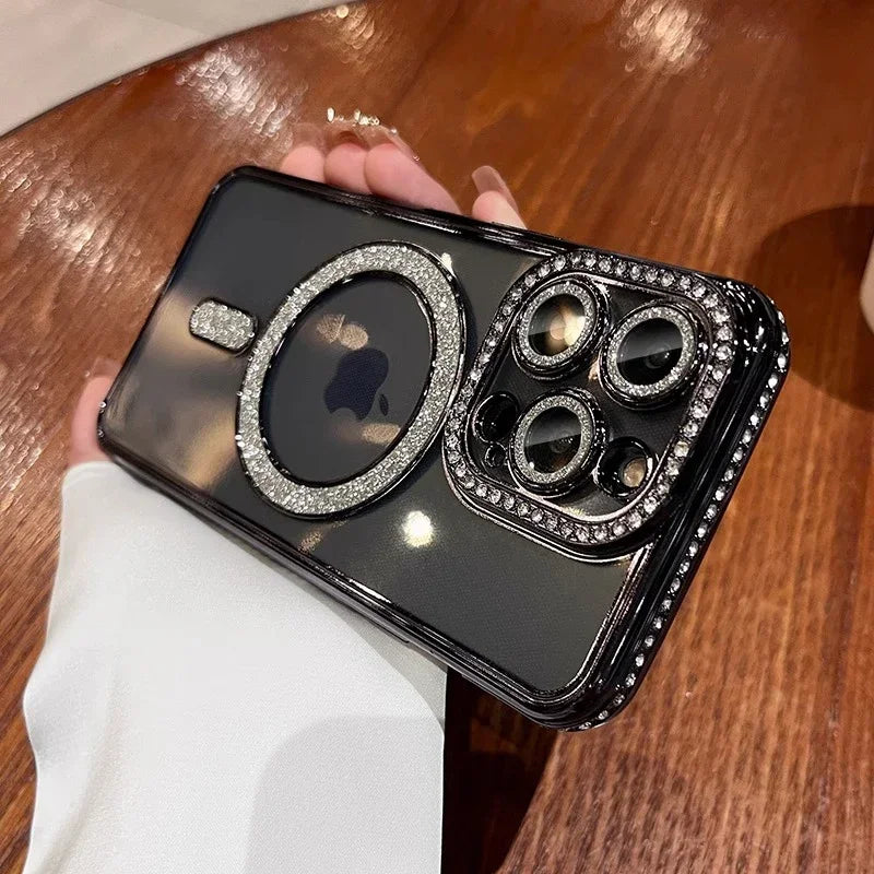 Luxury Glitter Diamond Magnetic Case for iPhone 11-17 Pro Max