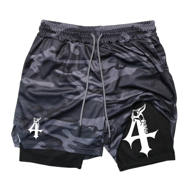 Athletic Quick Dry 2 -in-1 Workout Running Shorts for Men Short with Phone Pocket Towel Loop Fashion Gym Comfortable  Activewear
