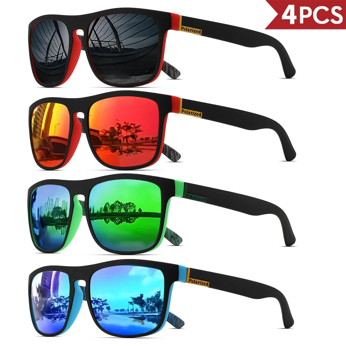 Zyvomart Men's Classical Square Polarized Sports Sunglasses UV400 PC Frame