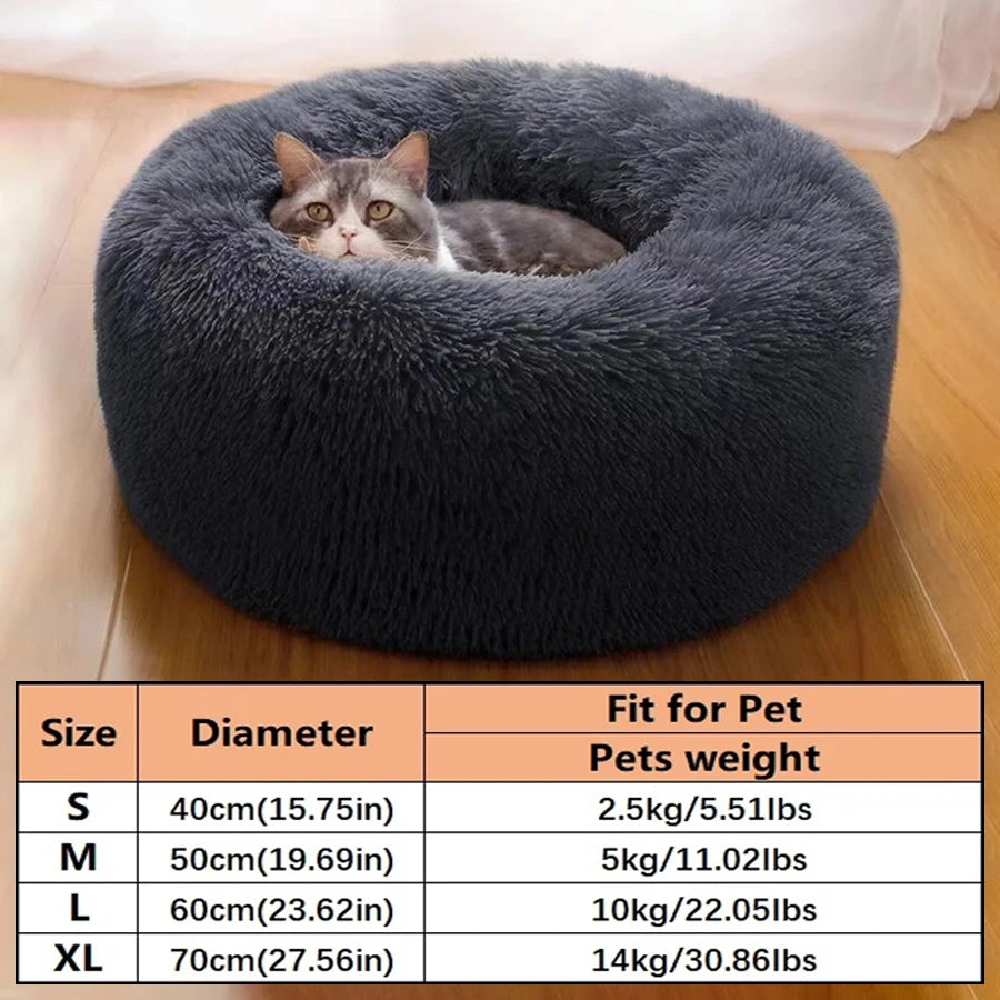 Zyvomart Soft Plush Round Donut Cat & Dog Calm Bed Washable Pad