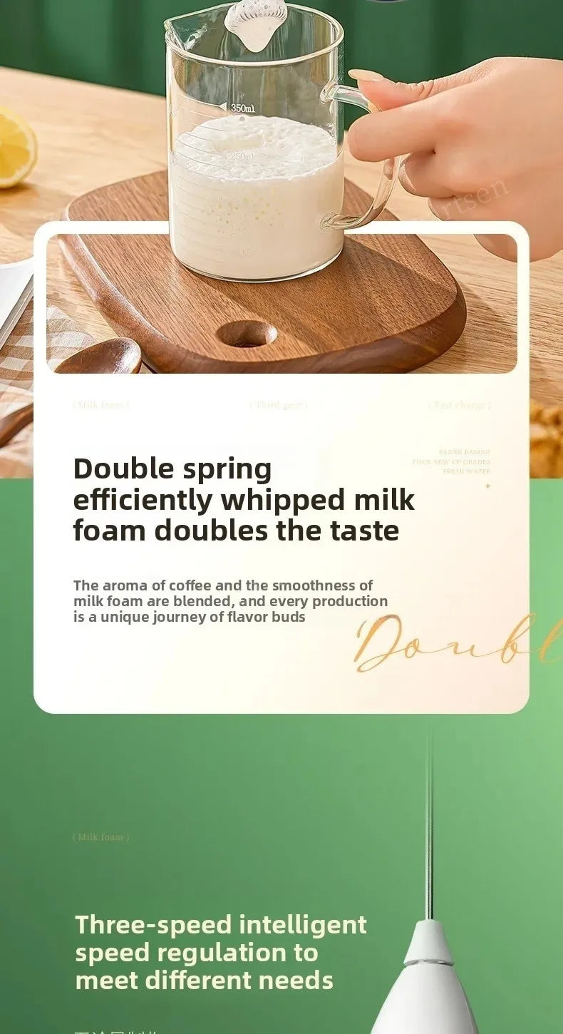 Handheld Wireless Milk Frother and Type-C Coffee Whisk