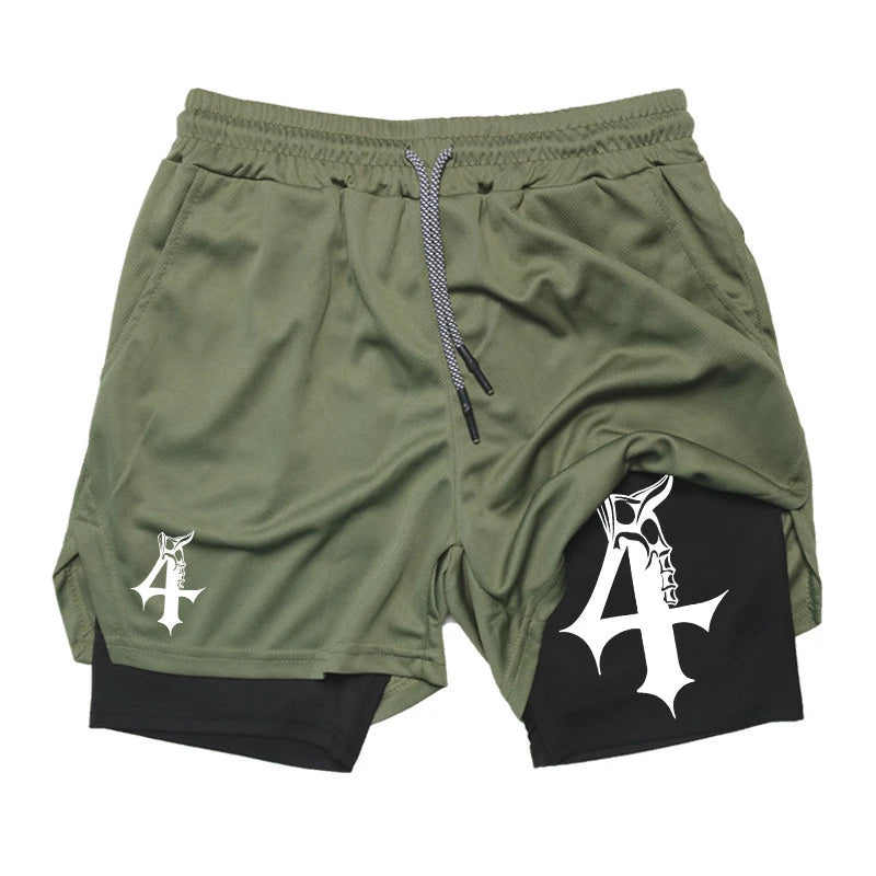Athletic Quick Dry 2 -in-1 Workout Running Shorts for Men Short with Phone Pocket Towel Loop Fashion Gym Comfortable  Activewear