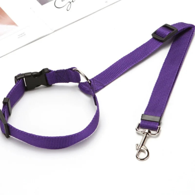 Zyvomart 2-in-1 Solid Dog Harness Leash & Adjustable Pet Car Backseat Safety Belt