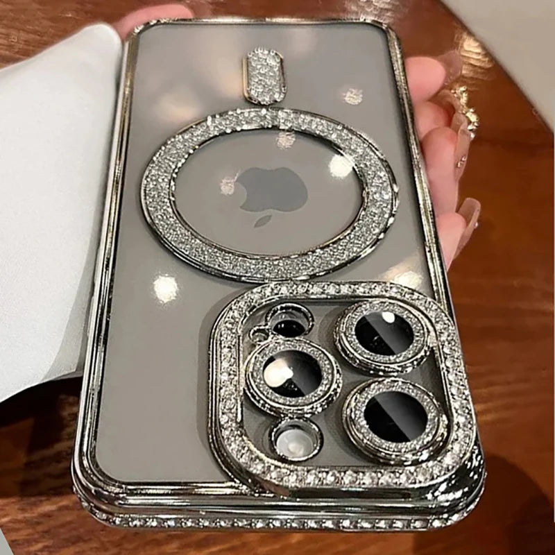 Luxury Glitter Diamond Magnetic Case for iPhone 11-17 Pro Max