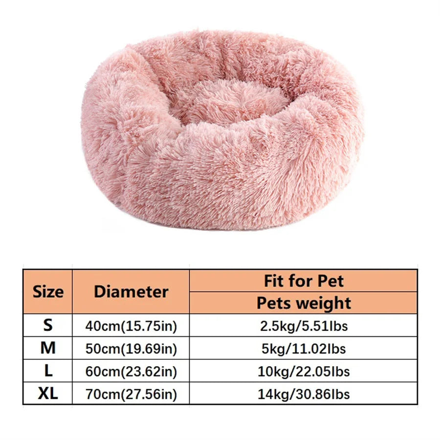 Zyvomart Soft Plush Round Donut Cat & Dog Calm Bed Washable Pad