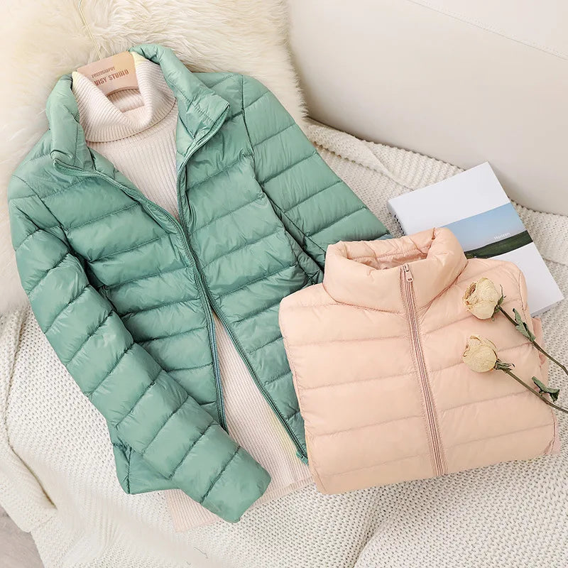 Zyvomart Women's Ultra Lightweight Packable Slim Fit Short Puffer Jacket