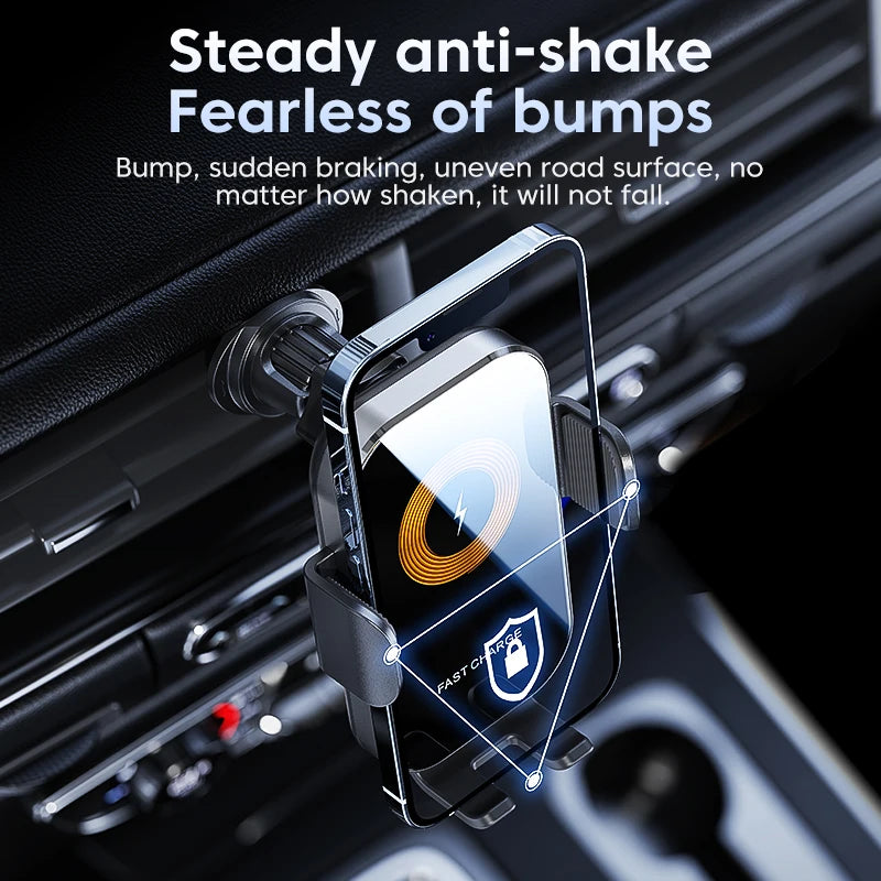 Zyvomart Intelligent Sensing 15W Fast Wireless Car Charger Mount Phone Holder