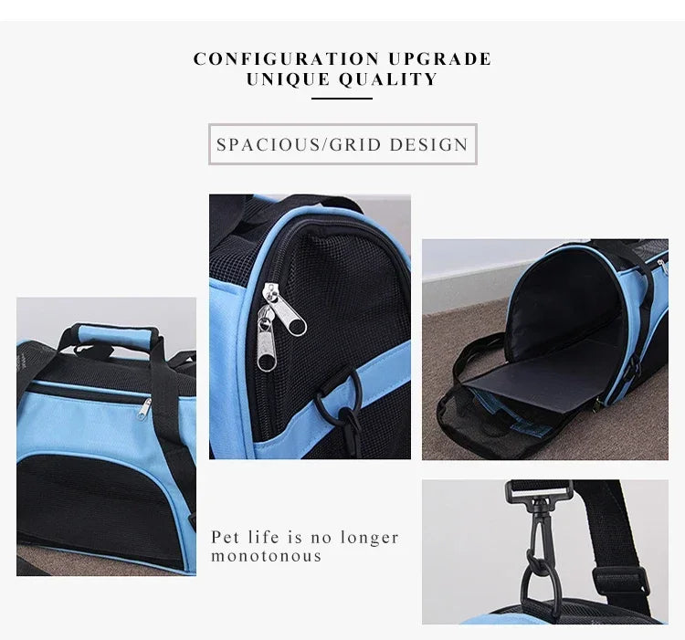 Zyvomart Portable Foldable Pet Carrier Bag - Breathable Mesh Travel Transport Handbag for Cats & Dogs