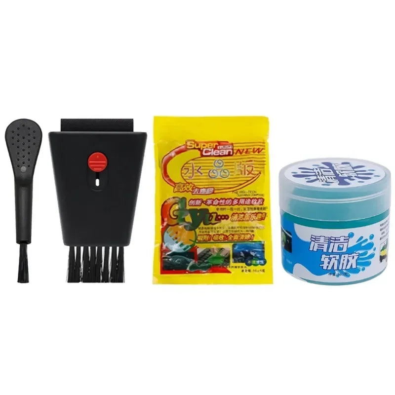 Universal Soft Cleaning Gel and Brush Kit for Laptop Keyboard and Car