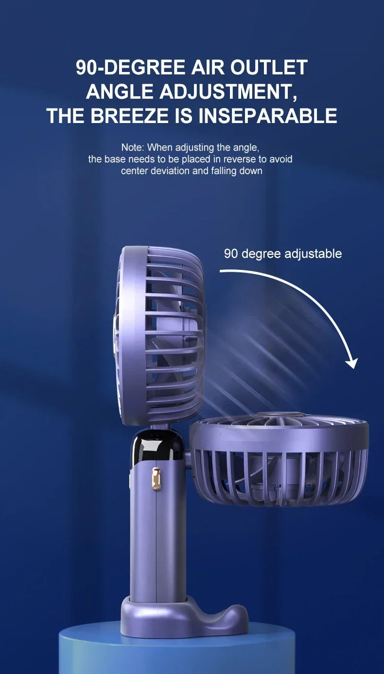 Zyvomart 5-Speed Foldable Neck Hanging Mini Fan with LED Display Screen