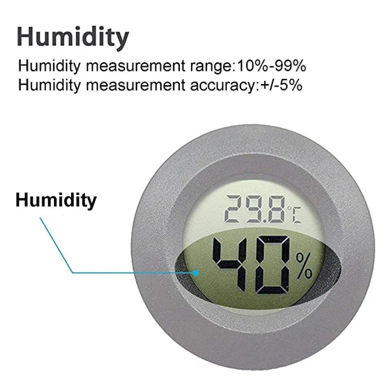 Mini Round Digital Hygrometer Thermometer with LCD Display
