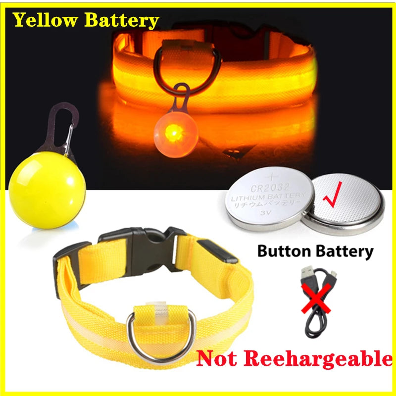 Zyvomart USB Rechargeable Glowing LED Pet Collar - Luxury Detachable Bright Night Safety Light