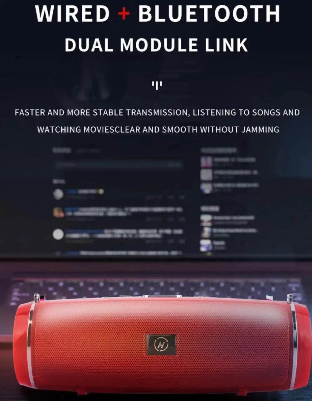 Zyvomart 200W Peak Power Portable Bluetooth Speaker IPX7 Waterproof Boom Box