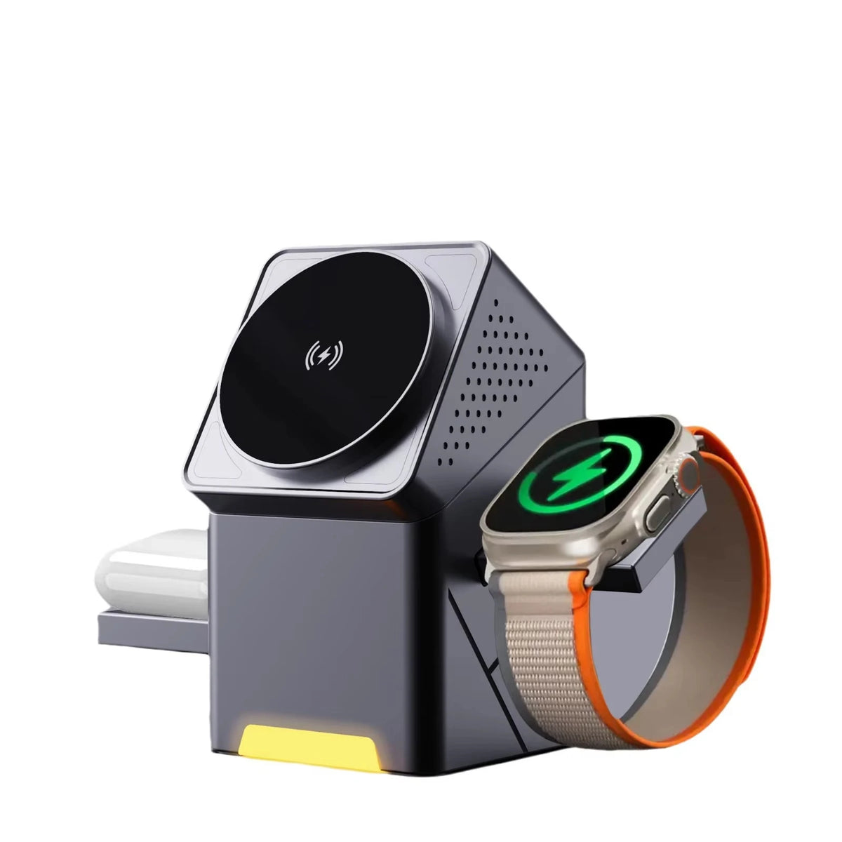 3-in-1 Wireless Charging Station with Auto-Rotating Stand